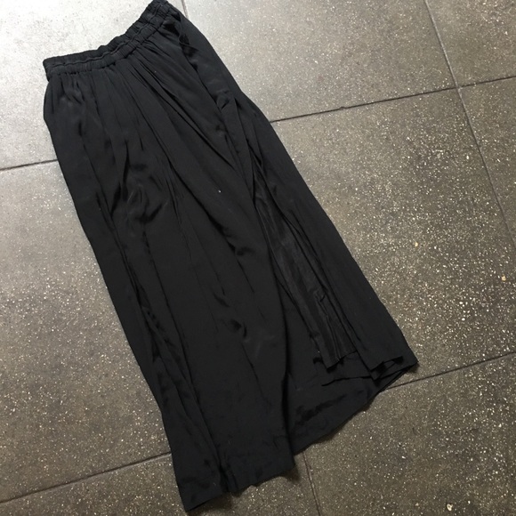 long black skirt with slits on both sides